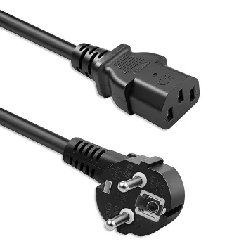QOLTEC maitinimo laidas SCHUKO CEE kampinis kištukas IEC C13 2m juodas