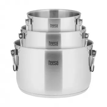 TEESA COOK PRIME 6 dalių puodų rinkinys, nerūdijantis plienas, tinka indukcijai