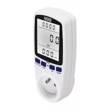 Newell Watomierz kištukinis energijos matuoklis su LCD ekranu, 16A/3680W, energijos sąnaudų monitorius, EU kištukas