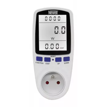 Newell Watomierz kištukinis energijos matuoklis su LCD ekranu, 16A/3680W, energijos sąnaudų monitorius, EU kištukas