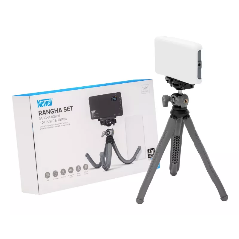 Newell Rangha Set LED RGB-W Panel Light su Difuzoriumi ir Tripodu