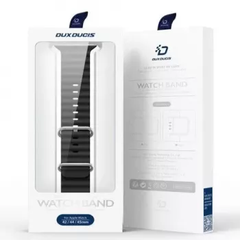 Dux Ducis Silicone Watch Strap, skirta Apple Watch 8/7/6/5/4/3/2/SE (38/40/41 mm) – juoda
