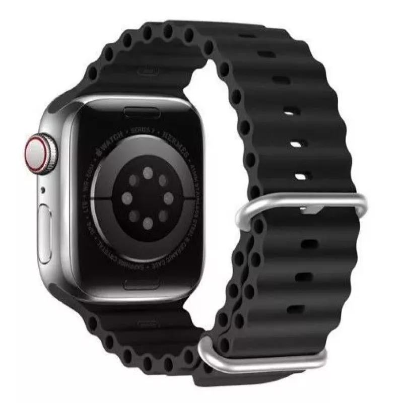 Dux Ducis Silicone Watch Strap, skirta Apple Watch 8/7/6/5/4/3/2/SE (38/40/41 mm) – juoda
