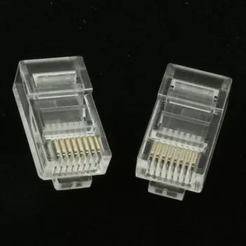 Gembird LC-8P8C-001/50 RJ45 Cat5e Connector 8P8C 30µ Gold Plating 50-Pack Transparent