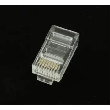 Gembird LC-8P8C-001/50 RJ45 Cat5e Connector 8P8C 30µ Gold Plating 50-Pack Transparent