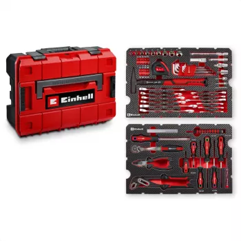 Einhell E-CASE 370570 80 dalių universalus įrankių rinkinys (raudonas/juodas)