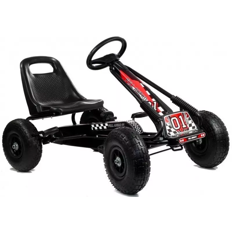 LEAN TOYS LEAN CARS A-15 Go-Cart juodas su pripučiamais ratais