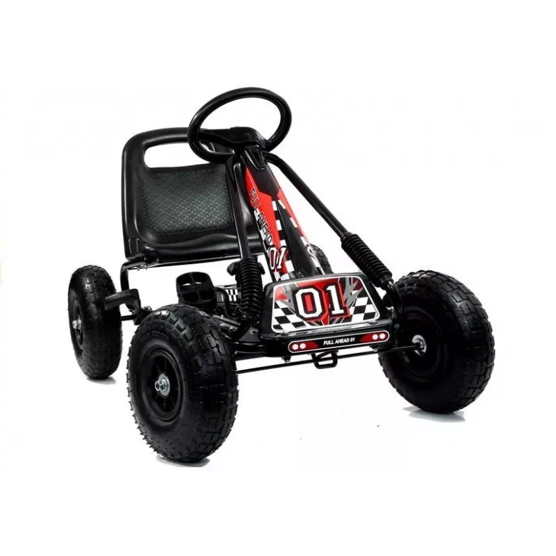 LEAN TOYS LEAN CARS A-15 Go-Cart juodas su pripučiamais ratais
