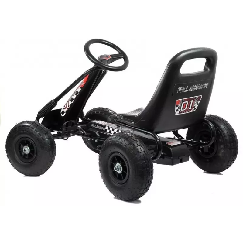 LEAN TOYS LEAN CARS A-15 Go-Cart juodas su pripučiamais ratais