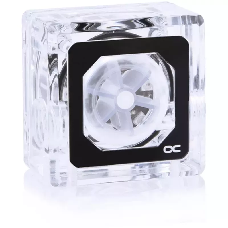 Alphacool Eisfluegel Aurora HighFlow aušinimo skysčio srauto indikatorius su tachometro signalu (permatomas)