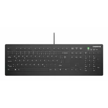CHERRY Contour Design Active Key AK-C8112 pilno dydžio laidinė USB klaviatūra su žirkliniais jungikliais, QWERTY išdėstymas, juoda