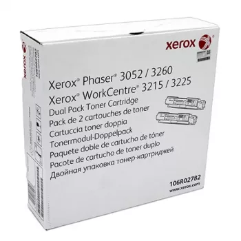 Xerox Twin Pack juodo toneriaus kasetės (2 x 3 000 puslapių), skirta Phaser 3052/3260, WorkCentre 3215/3225 – OEM 106R02782