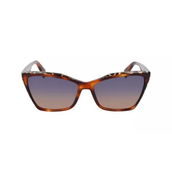 LIU JO Moteriški akiniai nuo saulės LJ796S-245 – Havana acetatinis drugelio rėmelis su rudais gradientiniais lęšiais, 58/15/135 mm