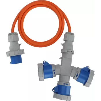Brennenstuhl 1167670202 Prailginimo laidas CEE 3-ių krypčių skirstytuvas 16A 2m H07RN-F 3G 2,5 mm² IP44