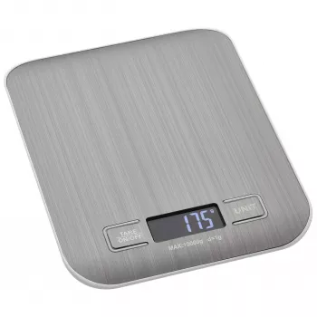 TFA Dostmann AMARETTI Skaitmeninės virtuvinės svarstyklės, 10 kg talpa, 1 g tikslumas, sidabrinės (50.2004.54)