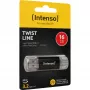 INTENSO Twist Line 16 GB USB Flash Drive Anthracite/Transparent USB-A 3.2 Gen 1 USB-C 3.2 Gen 1