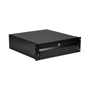 EFB-Elektronik 19 inch 3U Keyboard/Document Drawer, Lockable, RAL 9005 Jet Black