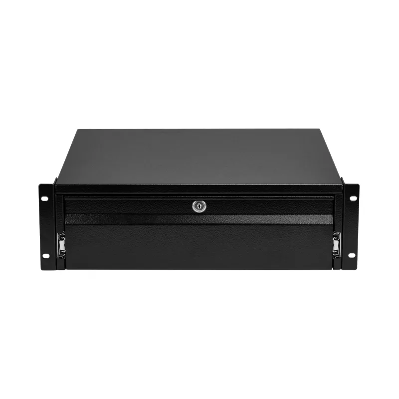 EFB-Elektronik 19 inch 3U Keyboard/Document Drawer, Lockable, RAL 9005 Jet Black