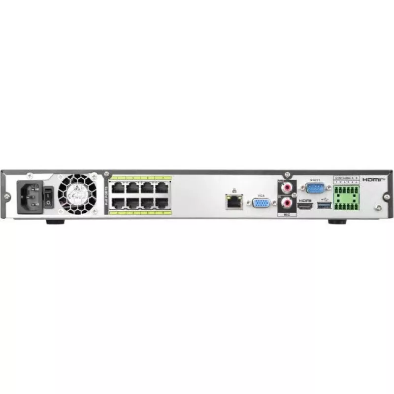 BCS LINE 8 kanalų 8K tinklo vaizdo registratorius su AI ir 8 PoE prievadais BCS-L-NVR0802-A-8K-8P-Ai2