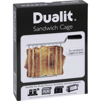 Dualit 00510 skrebučių krepšelis skrudintuvui – nerūdijantis plienas, juoda rankena, pora