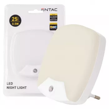 ENTAC Night Light 0.5W Square Warm White su prieblandos jutikliu