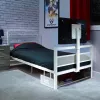 XROCKER Gaming Single Bed 90x190cm su TV laikikliu Metal White