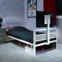 XROCKER Gaming Single Bed 90x190cm su TV laikikliu Metal White