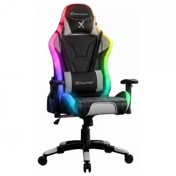 XROCKER Gaming Chair Black su Neo Motion RGB LED apšvietimu ir komforto pagalvėlėmis