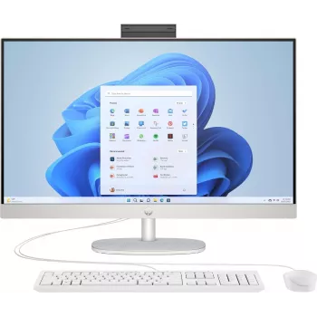 HP 27-cr0501ng 27 colių „All-in-One“ kompiuteris, AMD Ryzen 5 7520U, 8 GB RAM, 512 GB SSD, Snow White