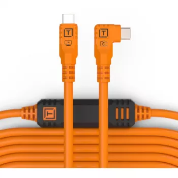 Tether Tools TetherPro USB-C į USB-C stačiu kampu, oranžinis, 9,4 m