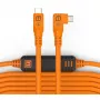 Tether Tools TetherPro USB-C į USB-C stačiu kampu, oranžinis, 9,4 m