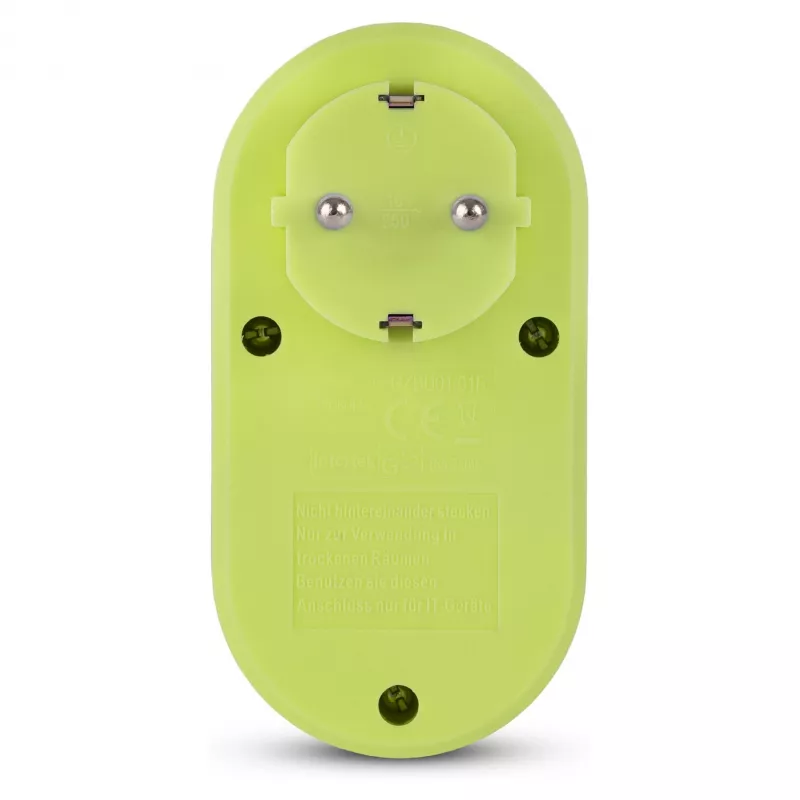 ENTAC kištukinis adapteris su 2x USB-A Lime
