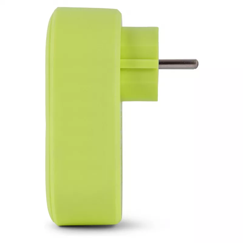 ENTAC kištukinis adapteris su 2x USB-A Lime