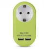 ENTAC kištukinis adapteris su 2x USB-A Lime