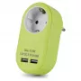 ENTAC kištukinis adapteris su 2x USB-A Lime