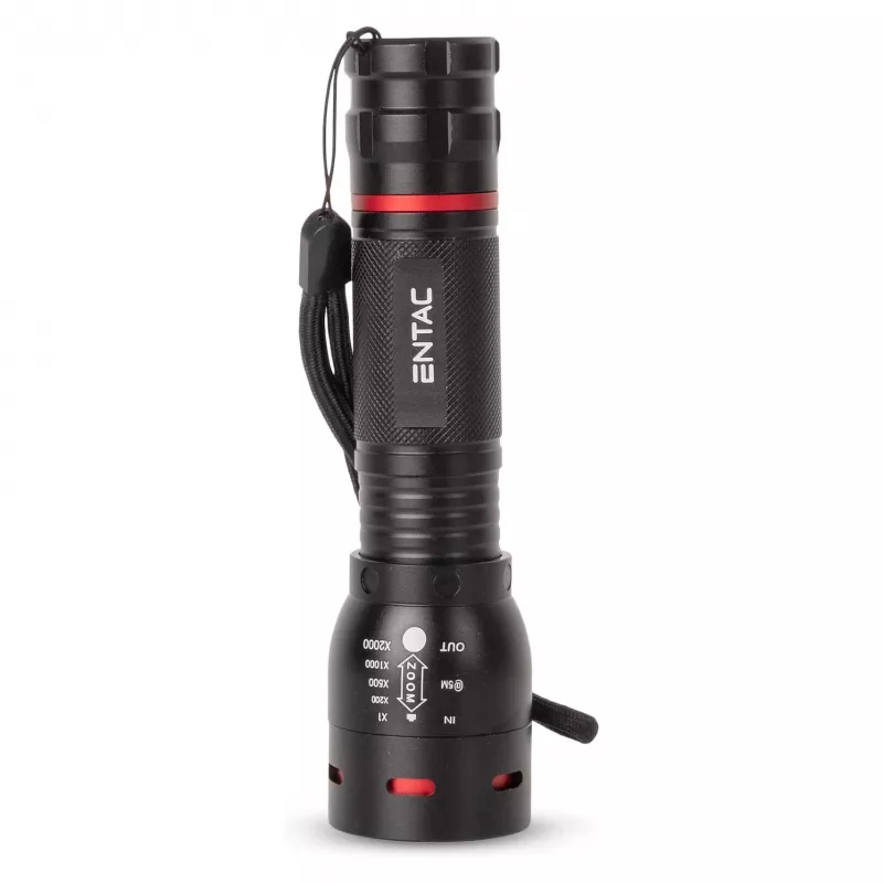 ENTAC EFL-ZOOM-5W-ALU Zoomuojamas LED žibintuvėlis 350 liumenų, juodas