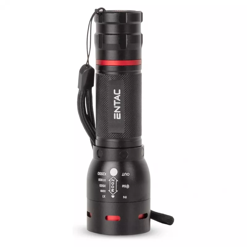 ENTAC EFL-ZOOM-5W-ALU Zoomuojamas LED žibintuvėlis 350 liumenų, juodas