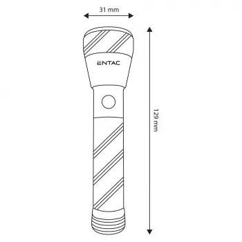 ENTAC EFL-1W-ALU 1W LED žibintuvėlis, aliuminis, juodas, AA baterija