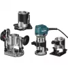 Makita RT0702CX3J frezavimo staklės (trimeris) 710W su 8mm įtvaru, 3 pagrindais ir MAKPAC dėžute