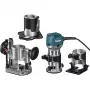 Makita RT0702CX3J frezavimo staklės (trimeris) 710W su 8mm įtvaru, 3 pagrindais ir MAKPAC dėžute
