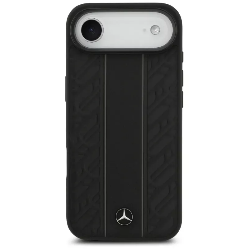 Mercedes-Benz odinis dėklas su Laurel Leaves Stripes raštu, skirtas iPhone Air, juodas