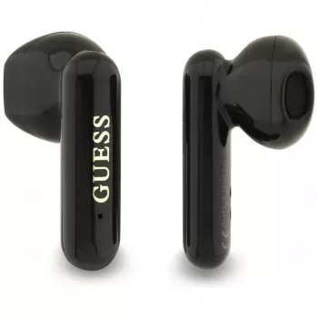 Guess 4G Metal Logo True Wireless Stereo Bluetooth Earbuds su Įkrovimo Dėklu (Juoda)