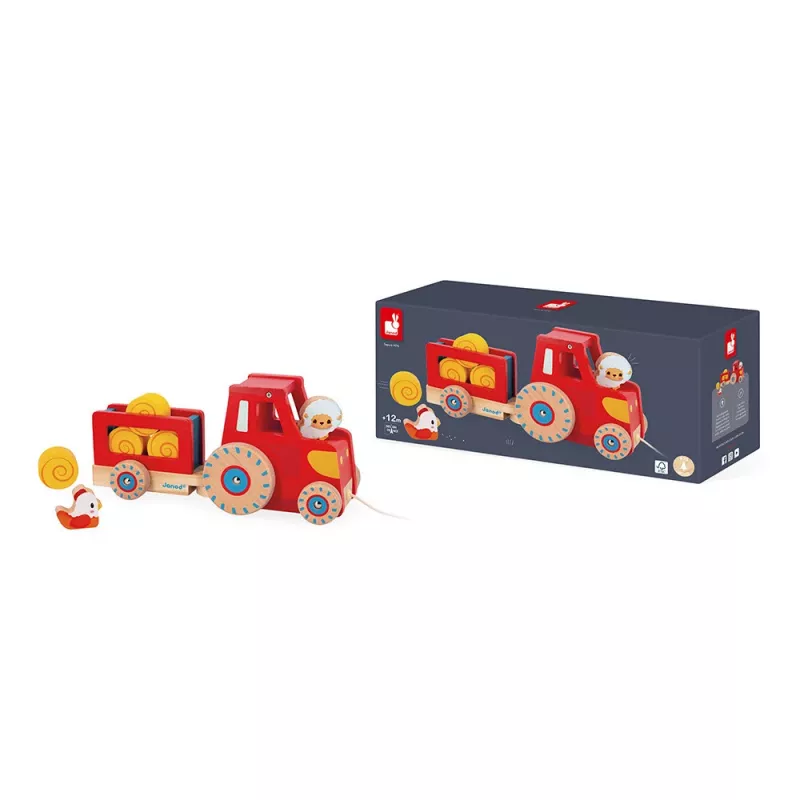 Janod Farm Tractor Pull-Along Toy