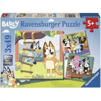RAVENSBURGER Children's Puzzle Bluey - Creating Memories (3 x 49 Pieces)