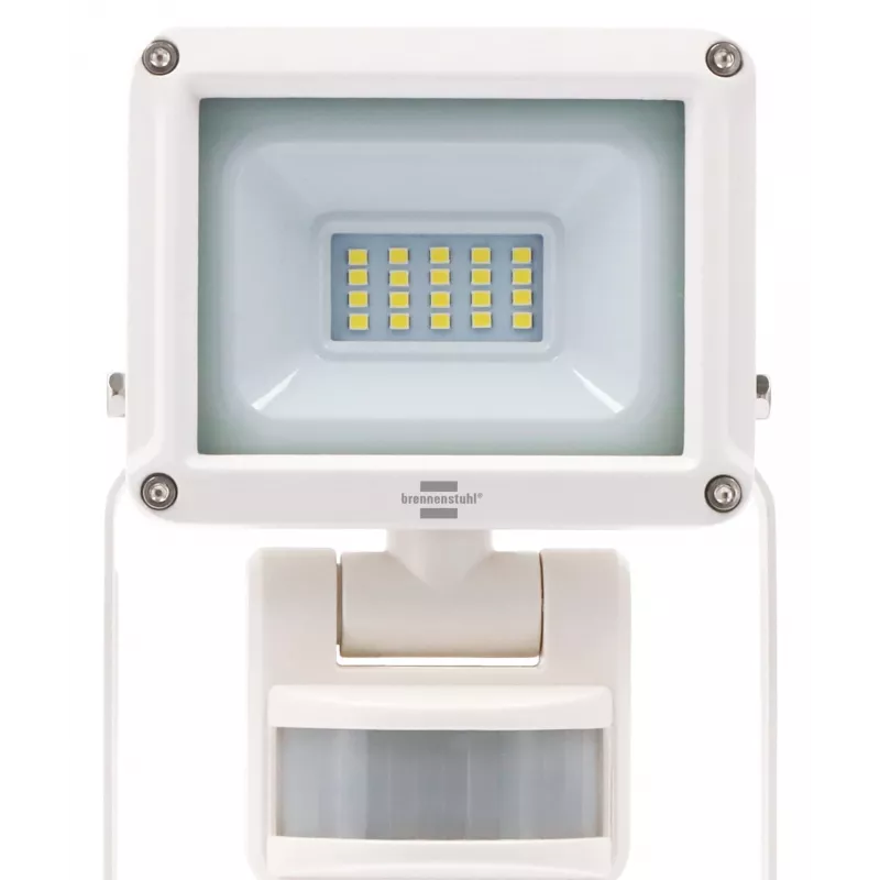 Brennenstuhl LED prožektorius JARO 1060 P su infraraudonųjų spindulių judesio jutikliu, 10W, 1060lm, dienos šviesos baltos 6500K, IP65, IK08, tvirtinamas prie sienos, 1m kabelis