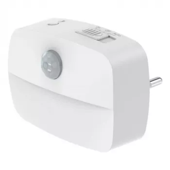 ANSMANN NL30 AC 1,5W LED naktinė šviesa su prieblandos jutikliu, šilta balta, 15 lm, balta