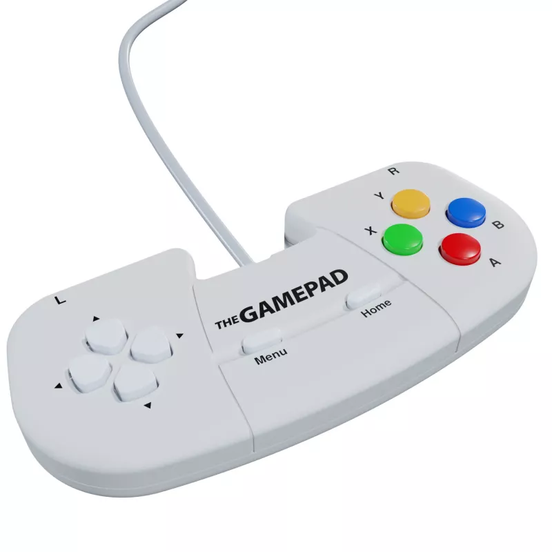 Retro Games The Gamepad White – Wired USB Gamepad for PC, Mac, ZX Spectrum, THEC64, THEA500 Mini