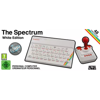 Retro Games The Spectrum White Edition – ZX Spectrum HD konsolė su vairalazde ir 40+ iš anksto įkeltų žaidimų