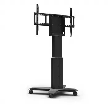 Kindermann DisplayLift² Mobile X-Fuss elektrinis motorizuotas televizoriaus stovas 42–98 colių ekranams, 150 kg keliamoji galia, juoda/sidabrinė