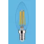 SYNERGY21 LED Retrofit E14 Candle Clear 4-5W šiltai balta, reguliuojamo ryškumo